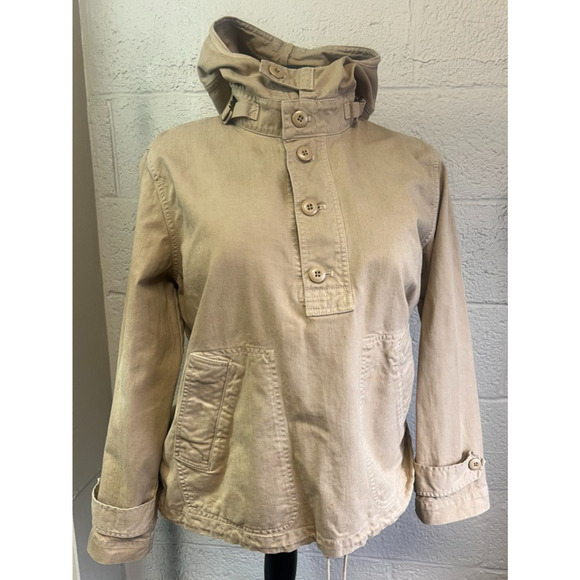 J Crew Heritage Silhouette Issued Anorak Military Style Smock Parka khaki Medium - Picture 1 of 10